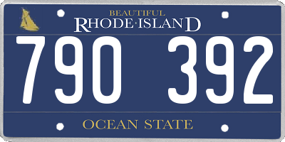 RI license plate 790392
