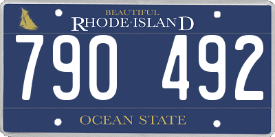 RI license plate 790492