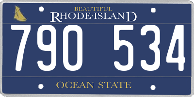 RI license plate 790534
