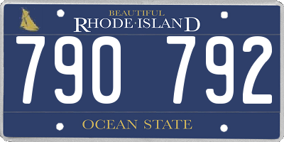 RI license plate 790792