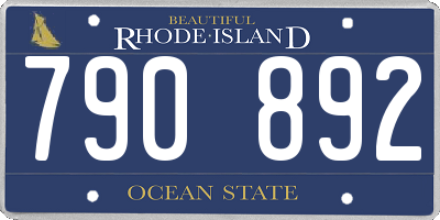 RI license plate 790892