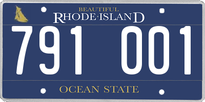 RI license plate 791001