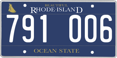 RI license plate 791006