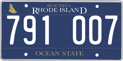 RI license plate 791007