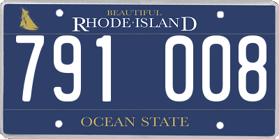 RI license plate 791008