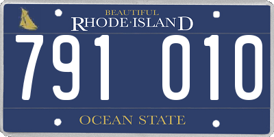 RI license plate 791010