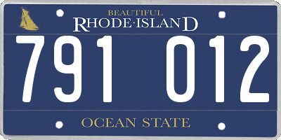 RI license plate 791012