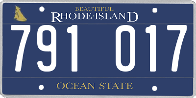 RI license plate 791017