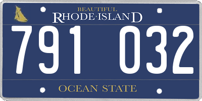 RI license plate 791032