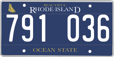 RI license plate 791036