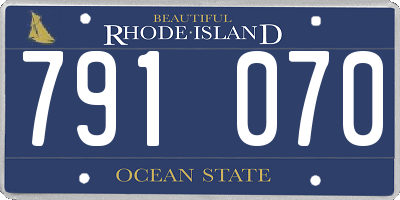 RI license plate 791070