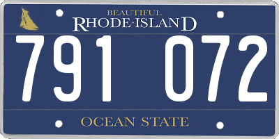 RI license plate 791072
