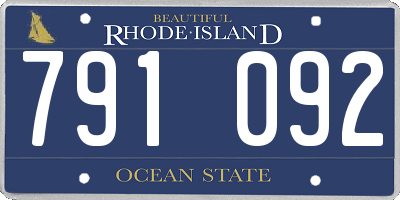 RI license plate 791092