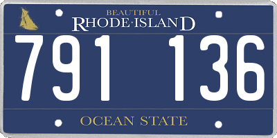 RI license plate 791136
