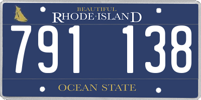 RI license plate 791138