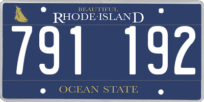 RI license plate 791192
