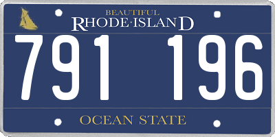 RI license plate 791196