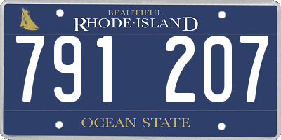 RI license plate 791207