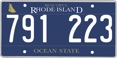 RI license plate 791223