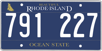 RI license plate 791227