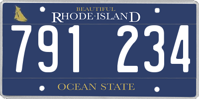 RI license plate 791234
