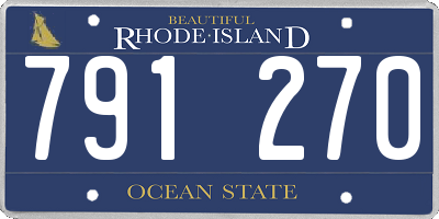 RI license plate 791270