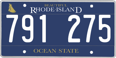 RI license plate 791275