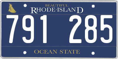 RI license plate 791285