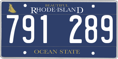 RI license plate 791289