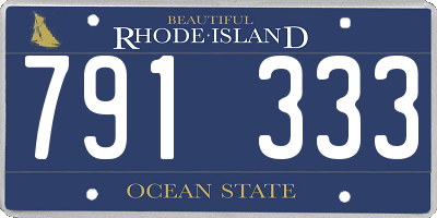 RI license plate 791333