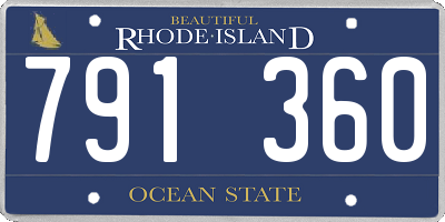 RI license plate 791360
