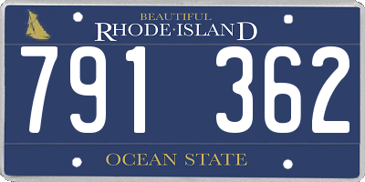 RI license plate 791362