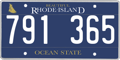 RI license plate 791365