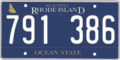 RI license plate 791386