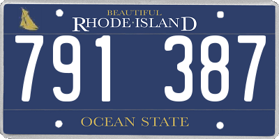 RI license plate 791387