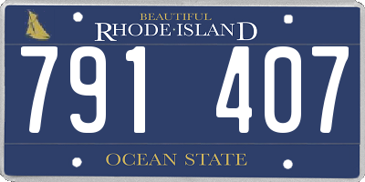 RI license plate 791407