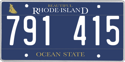 RI license plate 791415