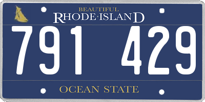 RI license plate 791429