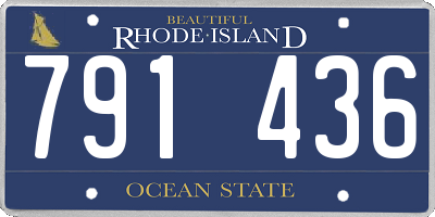 RI license plate 791436
