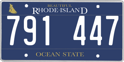 RI license plate 791447