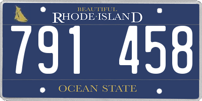 RI license plate 791458