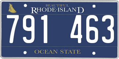 RI license plate 791463