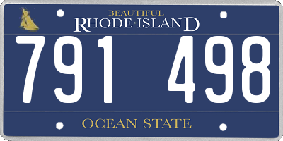 RI license plate 791498