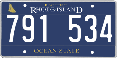 RI license plate 791534