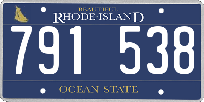 RI license plate 791538