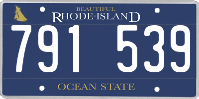 RI license plate 791539