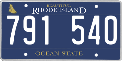 RI license plate 791540