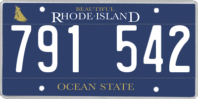 RI license plate 791542