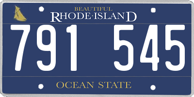 RI license plate 791545