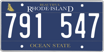 RI license plate 791547
